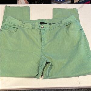 #229. Lane Bryant Green Jeans. Lane Bryant size 26